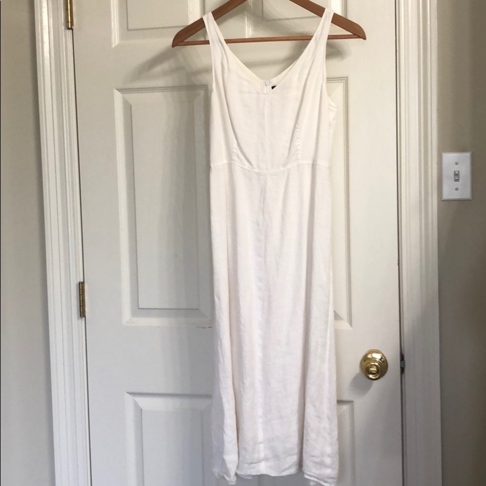 White summer linen dress